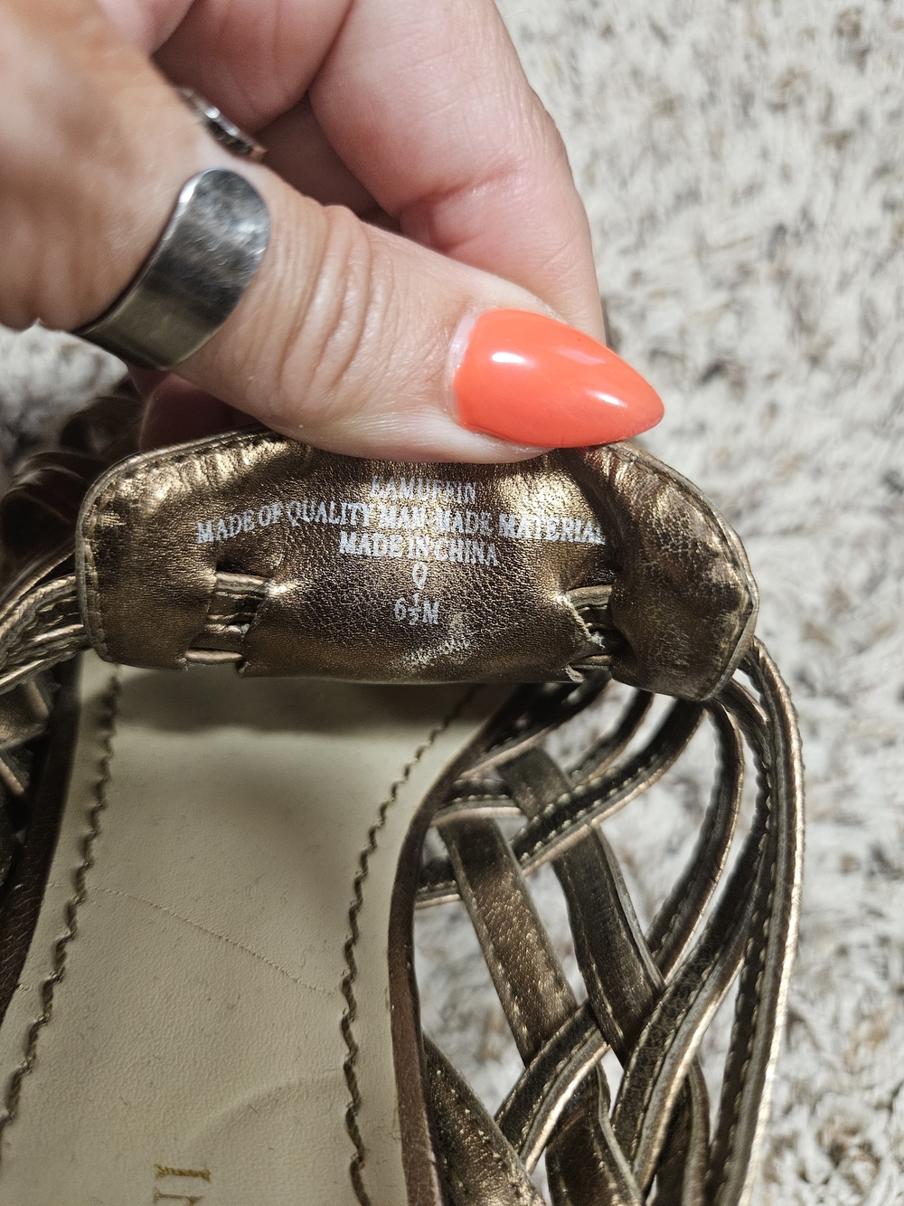 Bronze Woven Cork Wedge Sandals - Women - Picture 14 of 15